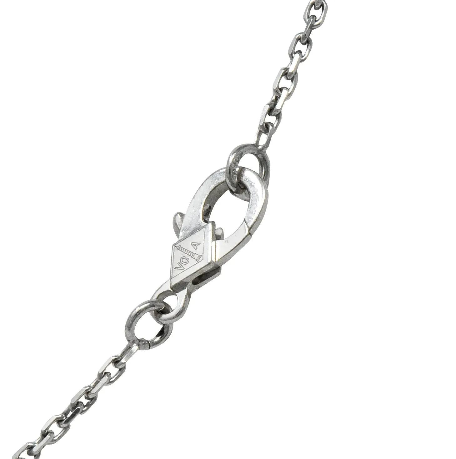 Van Cleef & Arpels Diamond Lapis Turquoise 18 Karat White Gold Romance A Paris Necklace