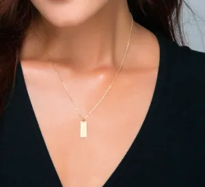 Vertical 1 Name Tag Necklace, 5/8" Bar