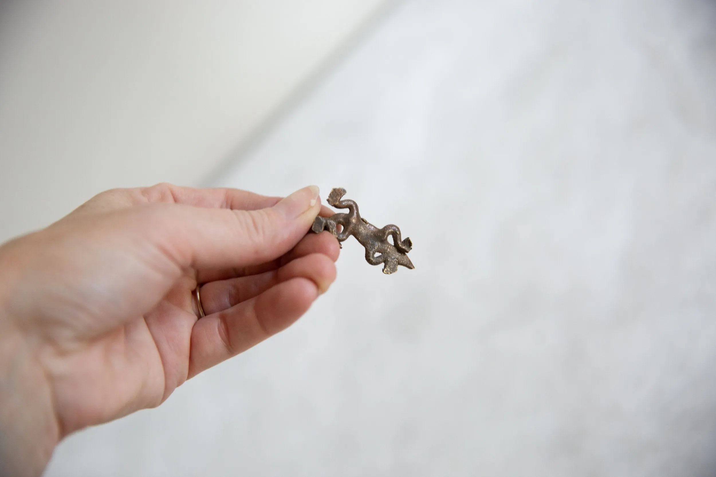 Vintage African Bronze Smooth Lizard Pendant