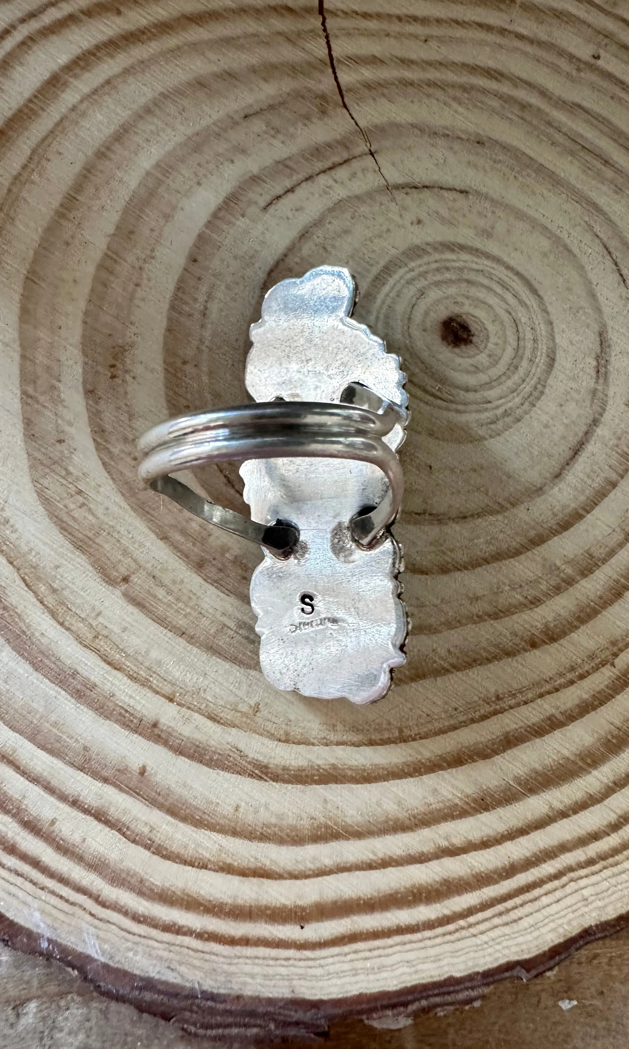 VINTAGE HAWAIIAN OASIS Turquoise and Sterling Silver Ring • Size 8 1/2 & 9 1/4