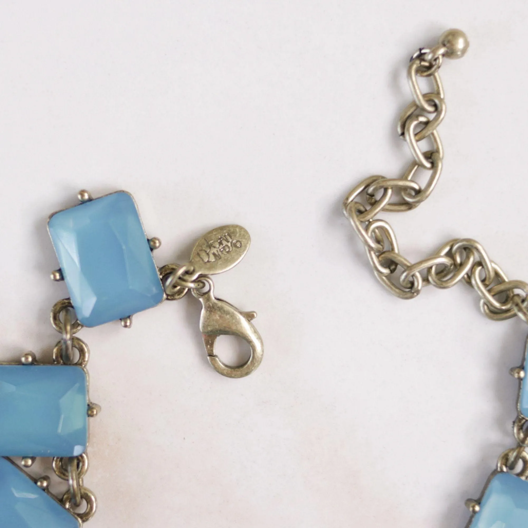 Vintage Joan Rivers Blue Crystal and Chartreuse Crystal Bib Statement Necklace