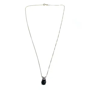 Vintage Sapphire Pendant Necklace Set in 18kt Gold Over Sterling Silver
