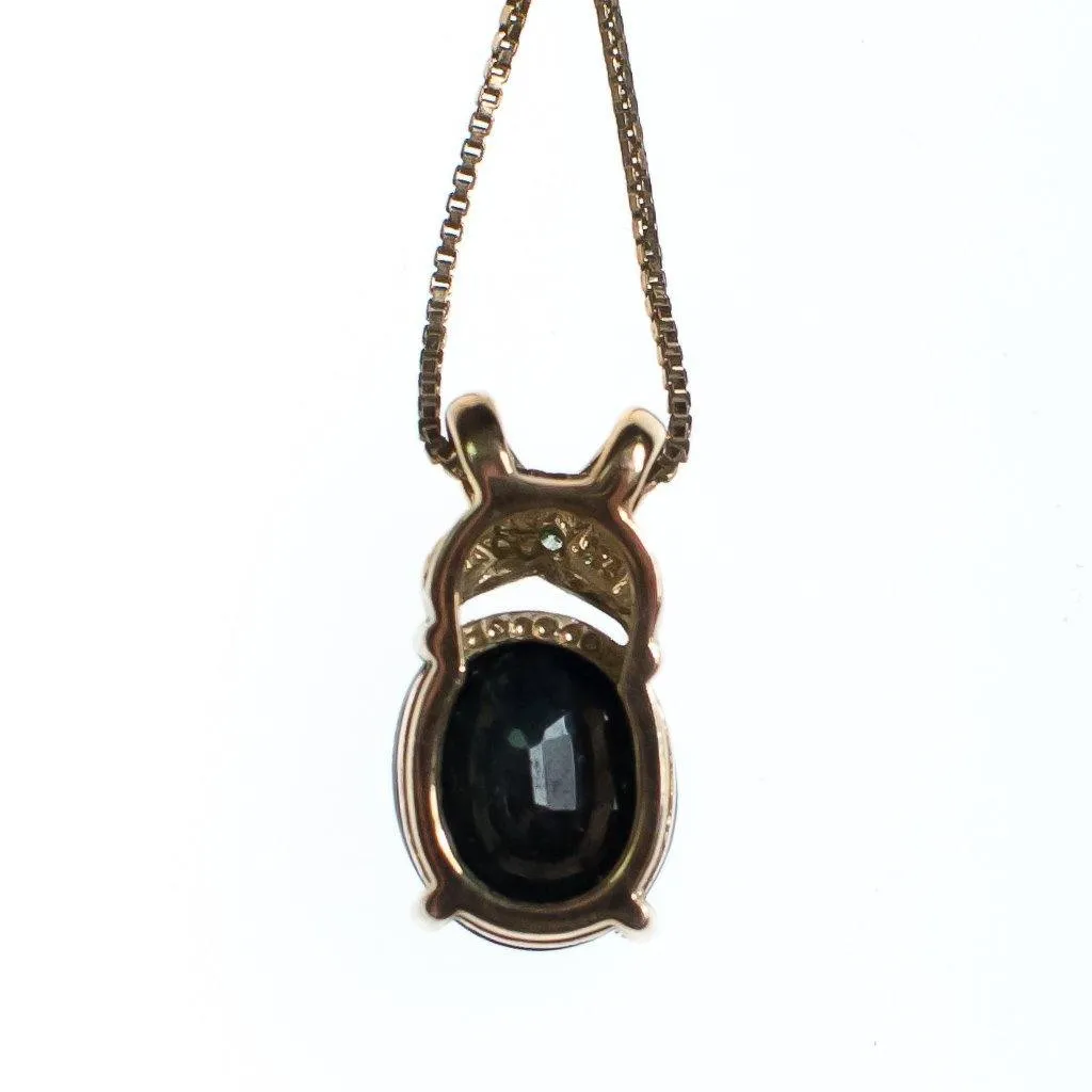 Vintage Sapphire Pendant Necklace Set in 18kt Gold Over Sterling Silver