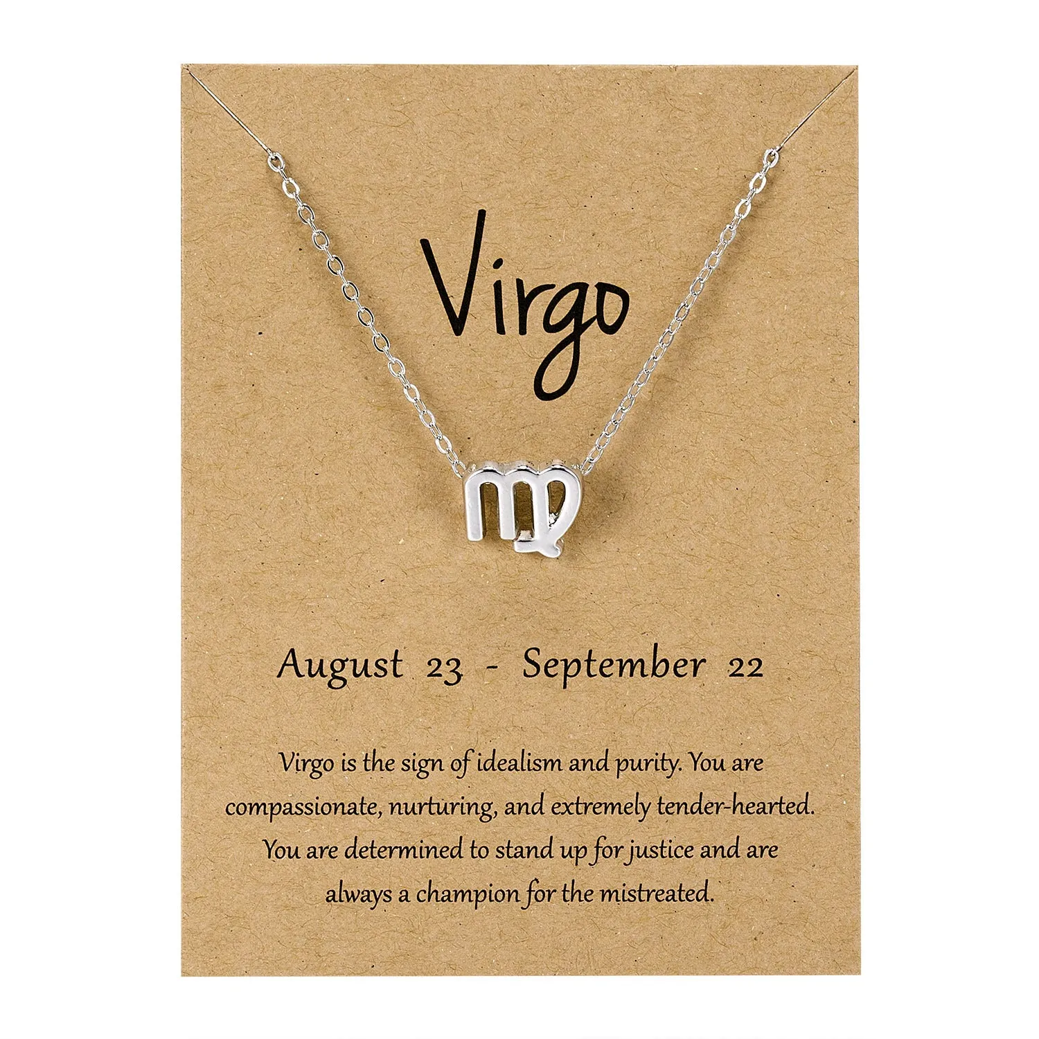 Virgo pendant necklace with card (Silver/Gold)