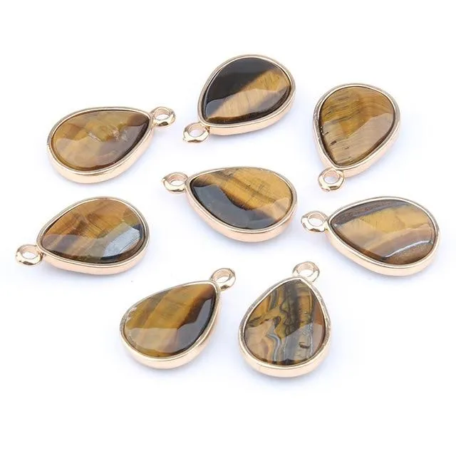 Water Drop Shape Natural Stone Pendant and Necklace