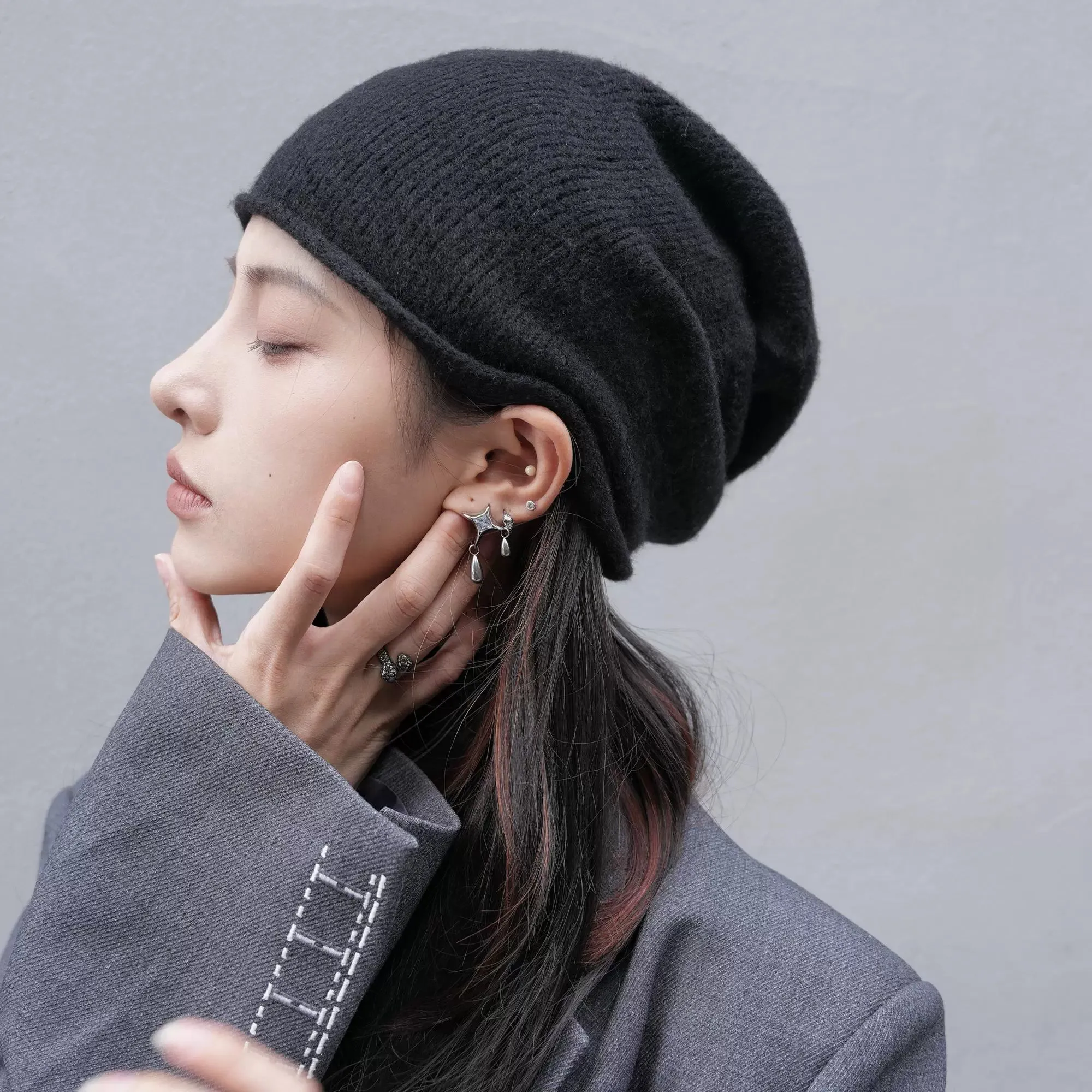 Water Drop Star Tassel Stud Earrings