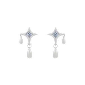 Water Drop Star Tassel Stud Earrings