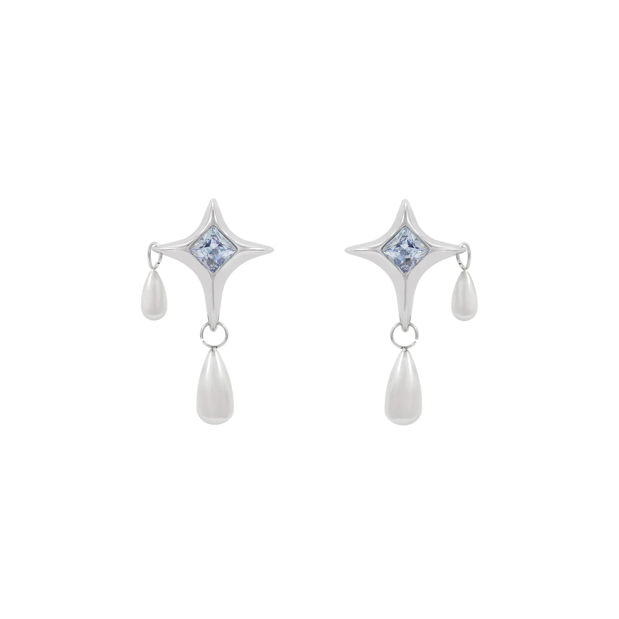Water Drop Star Tassel Stud Earrings