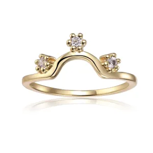 White Sapphire Curved Wedding Band