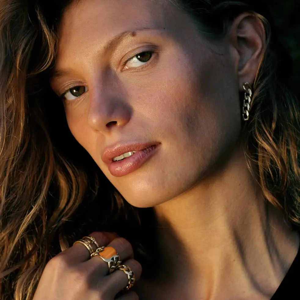WIDE CHAIN RING gold plated