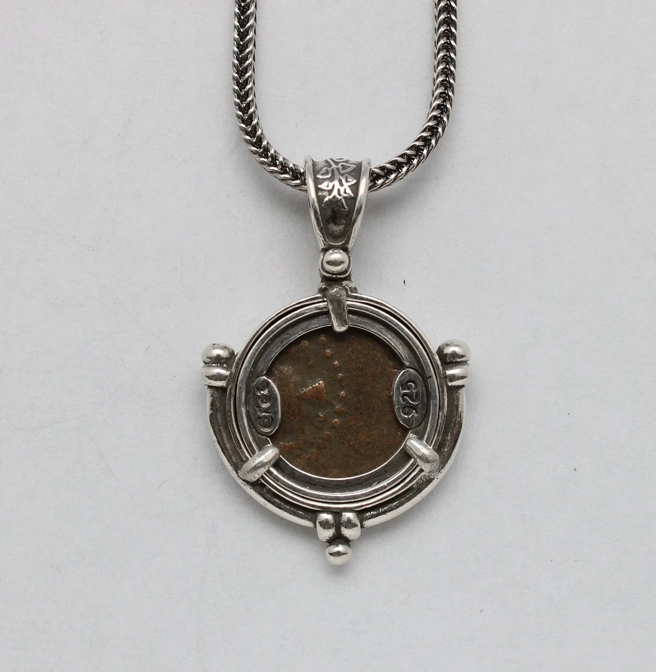 Widows Mite Prutah Coin, Silver Pendant, 00202