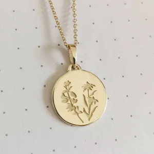 Wildflowers Necklace, 14k gold flower necklace, unique personalized pendant