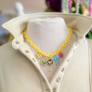 Yellow Chain Charm Necklace